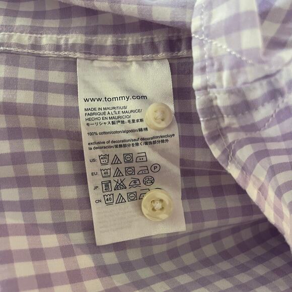 Tommy Hilfiger men's button down up shirt size 2XL xxl white purple check violet - Picture 8 of 16